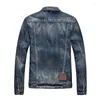 Men's Jackets Men Vintage Biker Denim With Zipper Punk Trucker Outwear Tops For Male Clothing