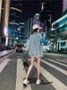 レディースジャケット韓国のルーズデニムジャケットY2Kコート女性春と秋の漫画スパンコールステッチ刺繍ストリートウェアヒップホップ