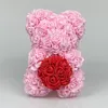 Flores decorativas de 25 cm de espuma artificial com flores de coração rosa ursinho de pelúcia Presentes fofos crianças aniversário do dia dos namorados ano