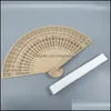 Party Favor Vintage Style Wood Folding Fan Chinese Pattern Art Craft Gift Personalized Engraved Handmade Wooden Fold Hand Fans Drop Ot8Pu