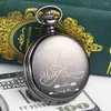 Pocket Watches BOLYTE Vintage Black Mechanical Watch Sculpture Design Hand Winding Steampunk Cool Pendant Chain Clock Collectible