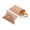 Presentförpackning 10/20 st mini Kraft Paper Pillow Form Candy Boxes Wedding Birthday Party Favor Decoration DIY PRESENT PACKEL PAGS Tote