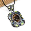 Pendentif Colliers Design Sautoirs Bohème Bijoux Cristal Lapis Lazuli Turquoises Collier Pour Femmes CadeauPendentif