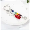 Artes e artesanato Sete Chakra Key Ring 7 T2 Drop Delivery Home Garden Dhmxi