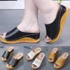 Slippers Women's Wedges Fashion Heeled Shoes Hollow Casual Fish Mouth Woman Zapatos De Mujer#S