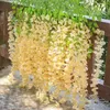 Decoratieve bloemen 1 pc's Wisteria Kunstmatige bruiloft Boog Decoratie Hangende nepbloem Garland Vine Plant Home Decor Outdoor Garden