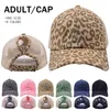 Boll Caps Leopard Print Pony Hat Back Baseball Cap 6 Panel Hip Hop Men's Women's Sun Justerbara hattar Gorras