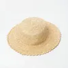 Chapéus de aba larga 2023 verão feminino boater de praia chapéu lateral feminino casual panamá dama clássica palha plana fedora