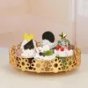 Plattor minimalistiska smycken Tray Display Plate Snack Dishes Cosmetics Boxar Organiser Hollow Metal Fruit for Earring Ring Pastry