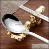 Chopsticks Zinc Alloy Dragon Shape Holder Sliver Gold Rest Stand Craft Rack Frame Table Decoration Kitchen Tools DHS Drop Delivery H Otkwm