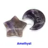 Stone Moon Star Shaped Set Statues Purple Amethyst Crystal Mascot Meditation Healing Reiki Gemstone Gift Room Decor Drop Delivery Jew Dhgvr