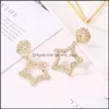 Charm European And American Fashion Simple Style Personalized Metal Earrings Trend Shell Fivepointed Star Embossed E Drop Delivery Je Dhaqo