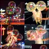 パーティーデコレーショングロー人工花バルーン空気圧透明なバレンタインローズバルーン花びらランプ防水エアボールーンフォグDHNHC