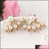 Stud Pearl Earrings Wholesale Channel Pentagram Drop Delivery Jewelry Dhwp1