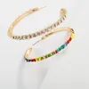 Kolczyki obręcze luksusowy kolorowy dhinestone duży runda dla kobiet błyszcząca kryształ cZ duży kolczyk nocny biżuteria hurtowa biżuteria