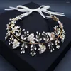 Headpieces MYFEIVO Bride Headwear Korean Fairy Beauty Wedding Headband Alloy Leaf Handmade Hairband Hair Accessories HQ1602