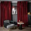 Curtain Retro Thickened Light Luxury Velvet Blackout Red Chinese Home B&B Solid Color Background