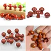 Stone 20mm Mini Red Mushroom Plant Staty Stones Ornament Carving Home Decoration Crystal Polering Gem Drop Delivery Jewelry DH2EU