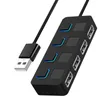 2.0 HUB Multi USB Splitter 4 Ports Expander Multiple Use Power Adapter USB2.0 With Switch For PC Computer