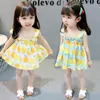 Girl Dresses Lemon Print Children Summer Toddler Baby Dress Cotton Sleeveless Born Princess Party Casual Clothes