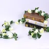 Dekorative Blumen Blumengirlande Fake Rose Vine Künstlicher hängender Efeu Zuhause El Büro Hochzeit Party Garten Handwerk Kunst Dekor