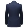 Men's Suits Mens Two-piece Suit Naby Blue Black Plus Size 4XL Business Casual Party Wedding For Men Trajes De Hombre & Blazers