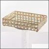 Dekoracje świąteczne 1PCS Square Crystal Tray Kosmetics Storage Paletowe przekąski Talerz Owoce Pojemca domowy Dom Wedding Dekoracja 1420 v2 DH96P