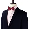 Bow Ties 2023 Fashion Designer Men's For Wedding Double Fabric Jujube Red Bowtie Club Banquet Butterfly Tie With Gift Box