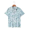 Camisas casuais masculinas camisetas longas homens moda o verão de lazer à beira -mar camisa de flor curta de manga curta Hip Hop