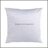 Cushion/Decorative Pillow 100Pcs/Lot Squre Shape Sublimation White Case Decorative Printable Heat Press Cushion Er Drop Delivery Hom Dhnrz