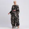 Ethnische Kleidung Abaya Dubai Kaftan Islam Lange Fledermaus-Blumen-Cardigan Muslimisches Hijab-Kleid Abayas für Frauen Jilbab-Kaftan Türkisch-islamisch