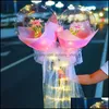 Party Decoration Colorf Luminous Balloon Rose Bouquet Transparent Bobo Ball Valentines Day Gift Birthday Wedding Balloons 673 Drop D Dhc3F