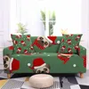Stol täcker jul vardagsrum dekorativ soffa täcker universal elastisk tvättbar 1/2/3/4 sittplatsdekorationsskydd