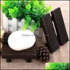 Porte-savons Porte-savons en bois Porte-plateau Stockage de vaisselle Plaque de douche de bain Couleur noire Rrb14492 Drop Delivery Home Garden Accessoires de salle de bains Ot86J