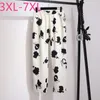 Pants Spring Autumn Plus Size Straight For Women Large Loose Casual Floral Print White Long Trousers 7XL