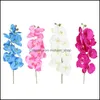 Couronnes de fleurs décoratives 10pcs / lot réaliste papillon artificiel orc fleur soie phalaenopsis mariage maison bricolage décoration faux 1 Oti1Y