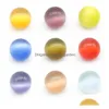 Stone Colorf 20Mm Cats Eye Crystal Round Ball Craft Tumbled Hand Piece Stones Home Decoration Ornaments Good Gifts Drop Delivery Jewe Dhiyo