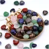 Pietra piccola 15 mm quarzo naturale mini cuore intaglio cristallo guarigione decorazione artigianato gioielli consegna goccia Dhjrx