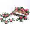 Dekorative Blumen Blumengirlande Fake Rose Vine Künstlicher hängender Efeu Zuhause El Büro Hochzeit Party Garten Handwerk Kunst Dekor