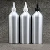 Aufbewahrungsflaschen, 500 ml/g, silberfarbene Aluminium-Metallflasche, versiegelte Kunststoff-Spitzenkappen, ideal für Kosmetik-/Reagenzienbehälter, 10 Stück 5,14