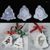 Kerstdecoraties Mallen voor epoxyhars boom sneeuwvlok hanger zeep maken 3D schimmel vloeistof vorm aroma gips figuren