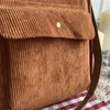 Evening Bags Corduroy Shoulder For Women 2023 Winter Shopper Designer Purse Handbags Foldable Student Book Bag Canvas Crossbody