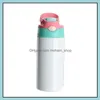 Tumblers 12Oz Sublimation Blank Sippy Cup 350Ml Children Water Drink Bottles Stainless Steel Drinking Straight For Kids 383 S2 Drop Ot8Ro