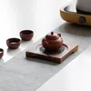 Tischsets Pads Südamerika Walnuss Teetassenhalter Quadratische Matte Holz Teekanne Set Zubehör Untertasse Untersetzer im SetMatten