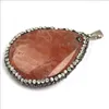 Pendentif Colliers Style Vintage Argent Plaqué Goutte D'eau Beaucoup De Couleurs Agates Avec Strass Charme Bijoux