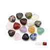 Stone Lots Natural 15mm Heart Rose Quartz Chakra Crystal Minerale Gemstone Reiki Home Decoration Drop Delivery Jewelry DHX5K