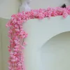 Dekorativa blommor 1st 47.2ft Spring Cherry Blossom Artificial Garland Hanging Vines Home Country Wedding Party Kawaii Decor Accessories