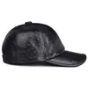 Ball Caps Hat Men Winter Korean Fashion Cowhide Dots Expossed Baseball Cap Męs Męski Nappa cienki ciepły młody hokej hokej gorras hombre