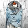 Scarves Winter Women Scarf Snowflower Print Button Wrap Soft Warm Christmas Shawls Foulard Bufand Neck Buckle