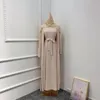 Ubranie etniczne w stylu Dubai Abaya ustawia kobiety 3PCS Ramadan Stroje muzułmański islamski jilbab swetra i bez rękawów Inner Dress Arab Arab Maxi Sabie